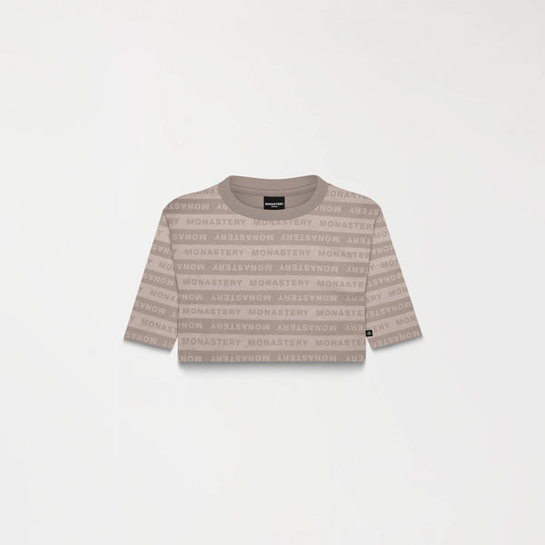 ASH CROP TOP WOMEN TAUPE GRAY