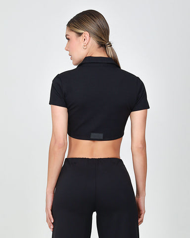 POLO CROP TOP ALKA BLACK