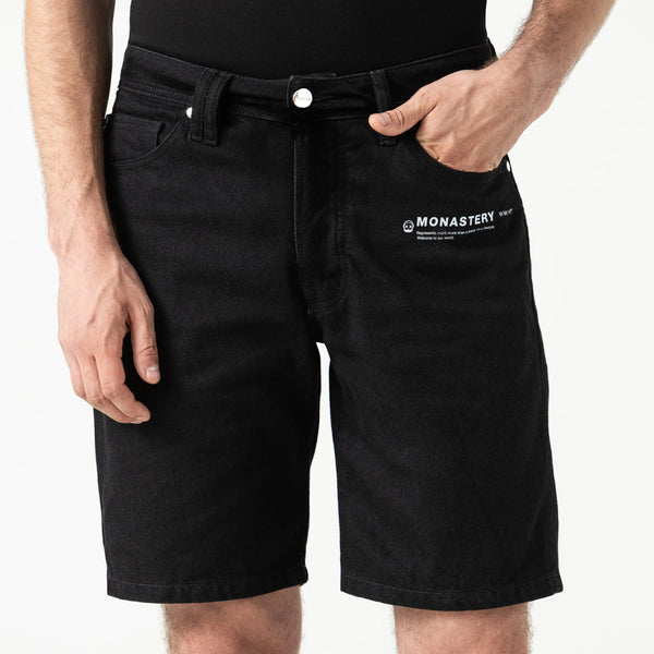 PANTRER DENIM SHORT MEN BLACK