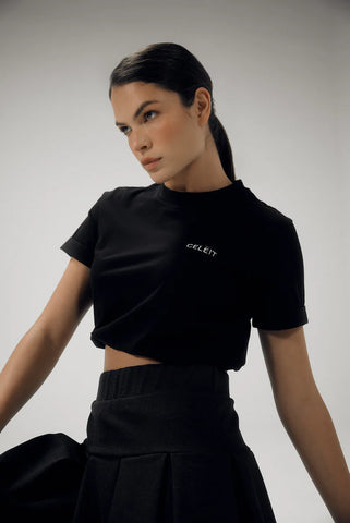 CELĒIT COTTON T-SHIRT BLACK