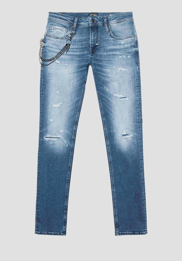 JEANS IGGY TAPERED FIT IN CHAR DENIM