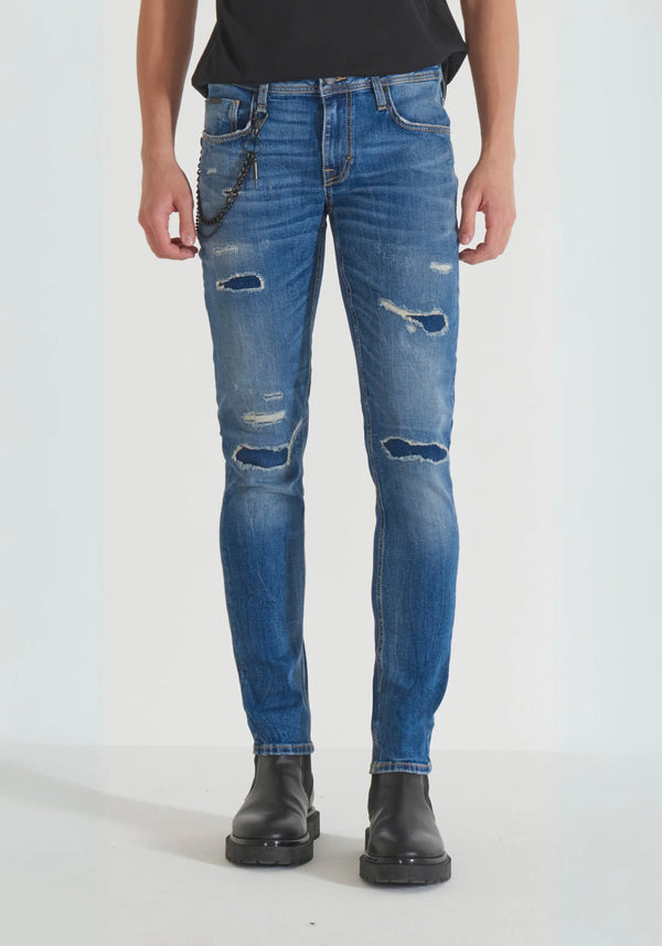 JEANS IGGY TAPERED FIT IN BLUE DENIM