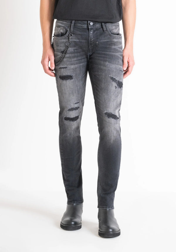 JEANS IGGY TAPERED FIT IN STRE BLACK