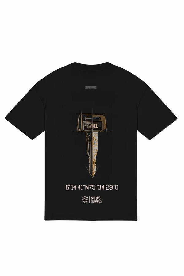 CREW NECK OVERSIZE T-SHIRT - BLACK -1