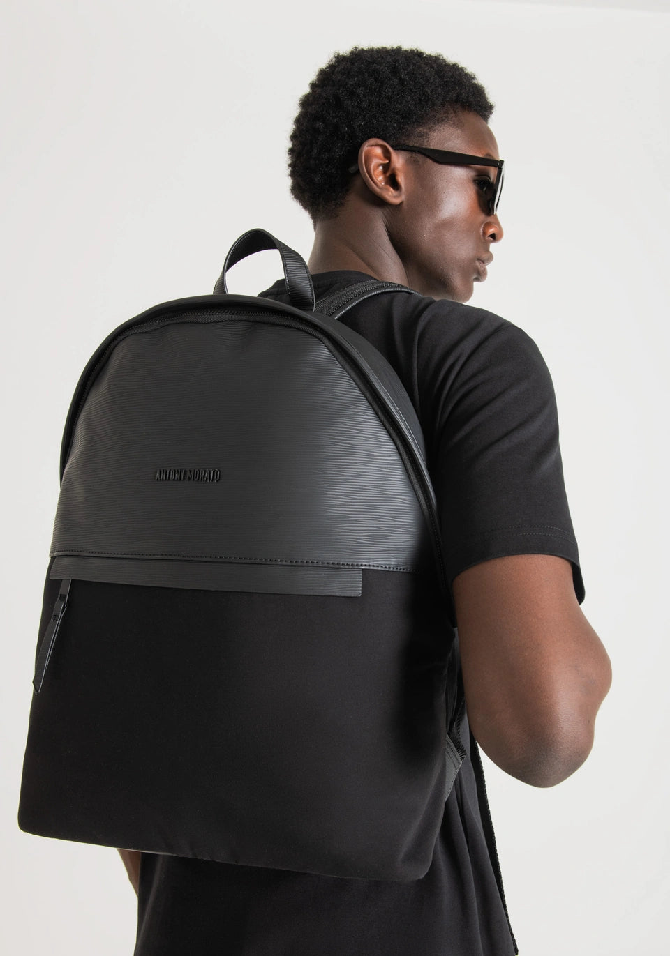 ANTONY MORATO BACKPACK IN POPLIN AND TEXTURI DI LUSSO